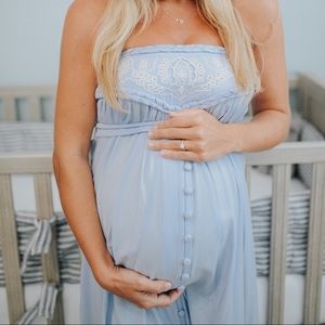 Fillyboo Maternity Zippora Dress Chambray Blue